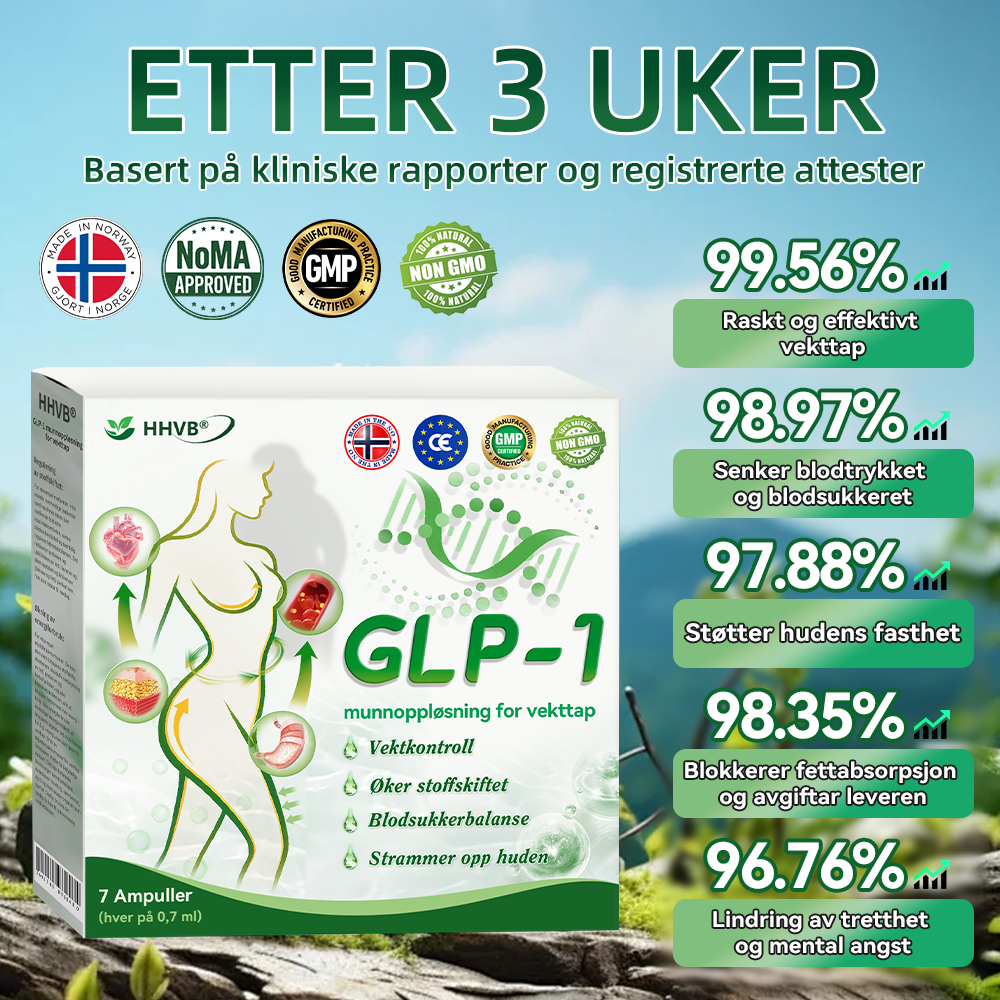Offisiell butikk | 𝑯𝑯𝑽𝑩®👩⚕️🥇GLP-1 vekttap oral løsning Bare én gang i uken, synlige resultater på 7 dager ✅ For fedme, hjerte- og karsykdommer, diabetes, søvnapné, leddproblemer og mer