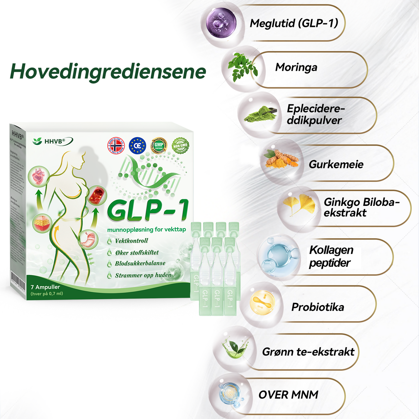 Offisiell butikk | 𝑯𝑯𝑽𝑩®👩⚕️🥇GLP-1 vekttap oral løsning Bare én gang i uken, synlige resultater på 7 dager ✅ For fedme, hjerte- og karsykdommer, diabetes, søvnapné, leddproblemer og mer