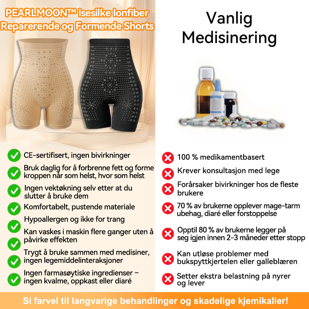 𝑷𝑬𝑨𝑹𝑳𝑴𝑶𝑶𝐍™ Isesilke Ionfiber Reparerende og Formende Shorts 👨⚕️Fettforbrenning, oppstramming av huden, fremmer blodsirkulasjon og lymfedrenasje for helhetlig helse